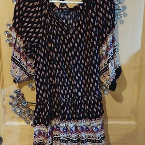 Rhapsody Black and Orange Bohemian Blouse